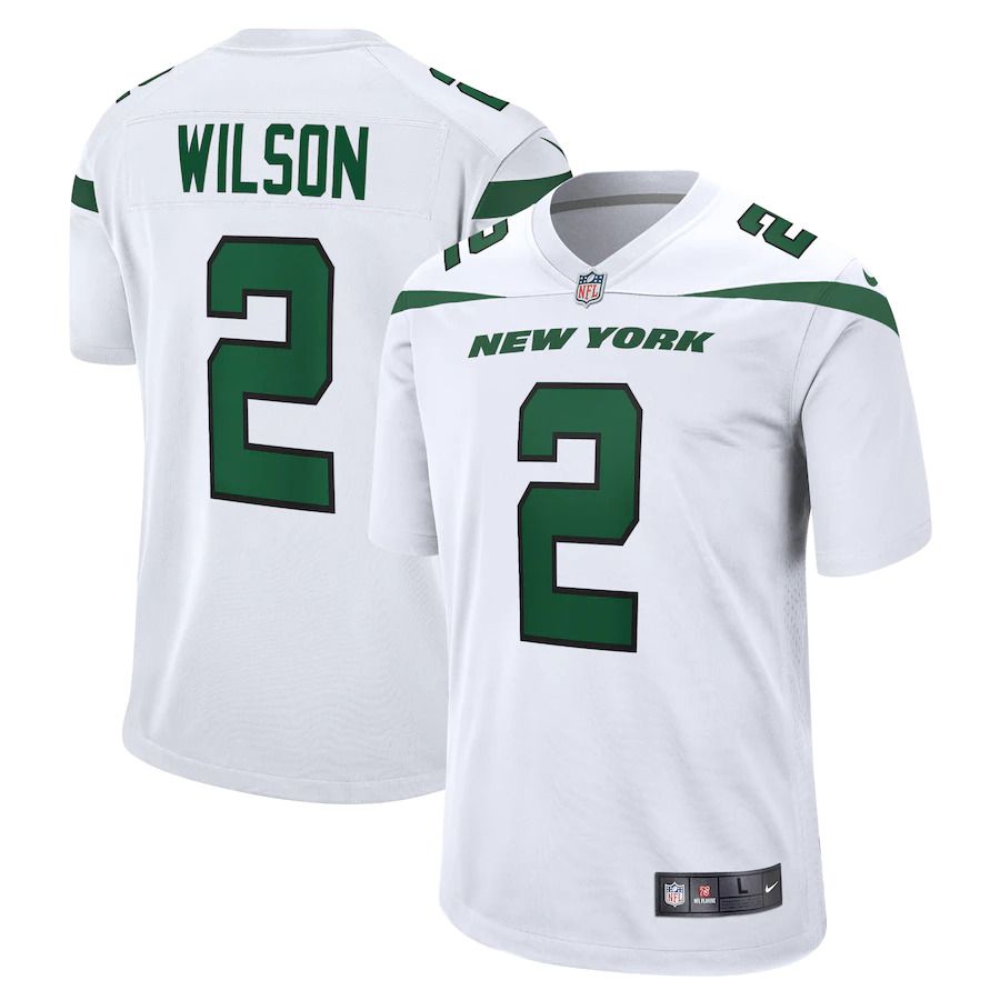 Men New York Jets #2 Zach Wilson Nike White 2021 Draft First Round Pick Game NFL Jersey